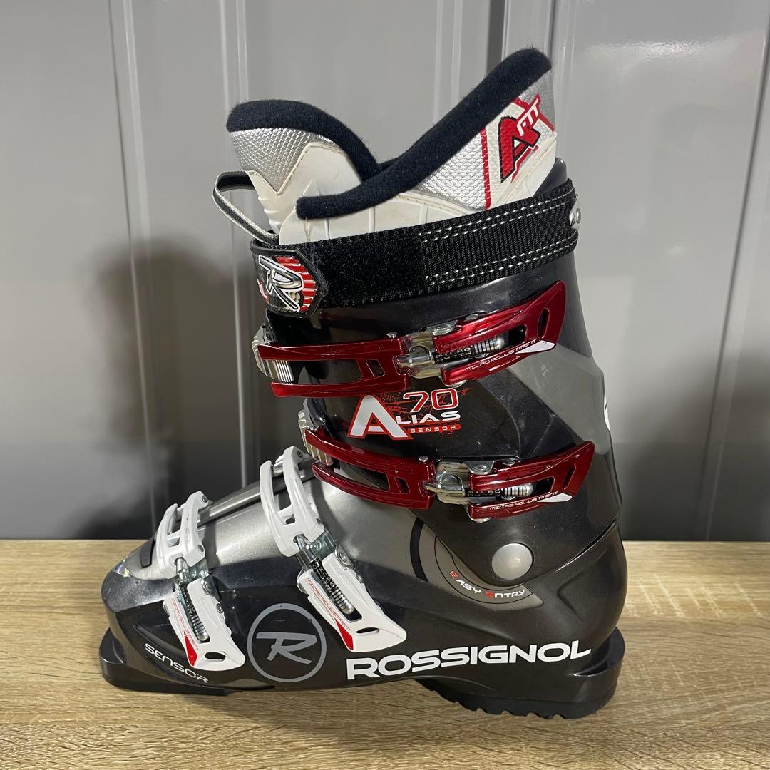 SALOMON162cm ROSSIGNOL26.5cmストック付きスキーセット