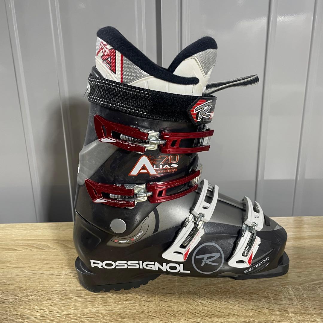 SALOMON162cm ROSSIGNOL26.5cmストック付きスキーセット