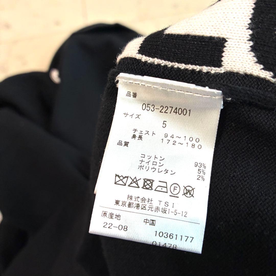 PEARLY GATES タートルネックニット 胸ワッペン ロゴスリーブ 黒 5