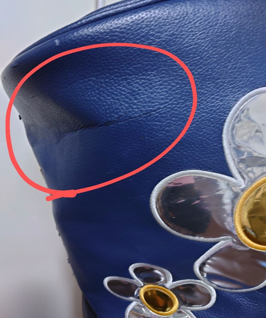 ★ねねかか★【中古品】ウィンウィン　ネイビー ✕花柄 　キャディバッグ