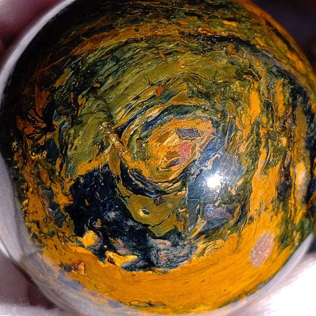 ピーターサイト ブルー スフィア 天然石 台座付き - メルカリ