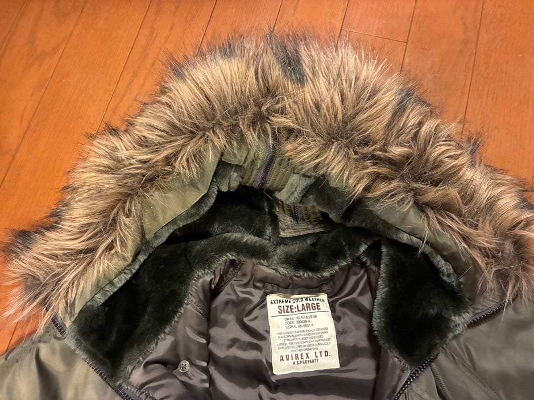AVIREX バックロゴ N-2B エコファーモデル フライトジャケット L