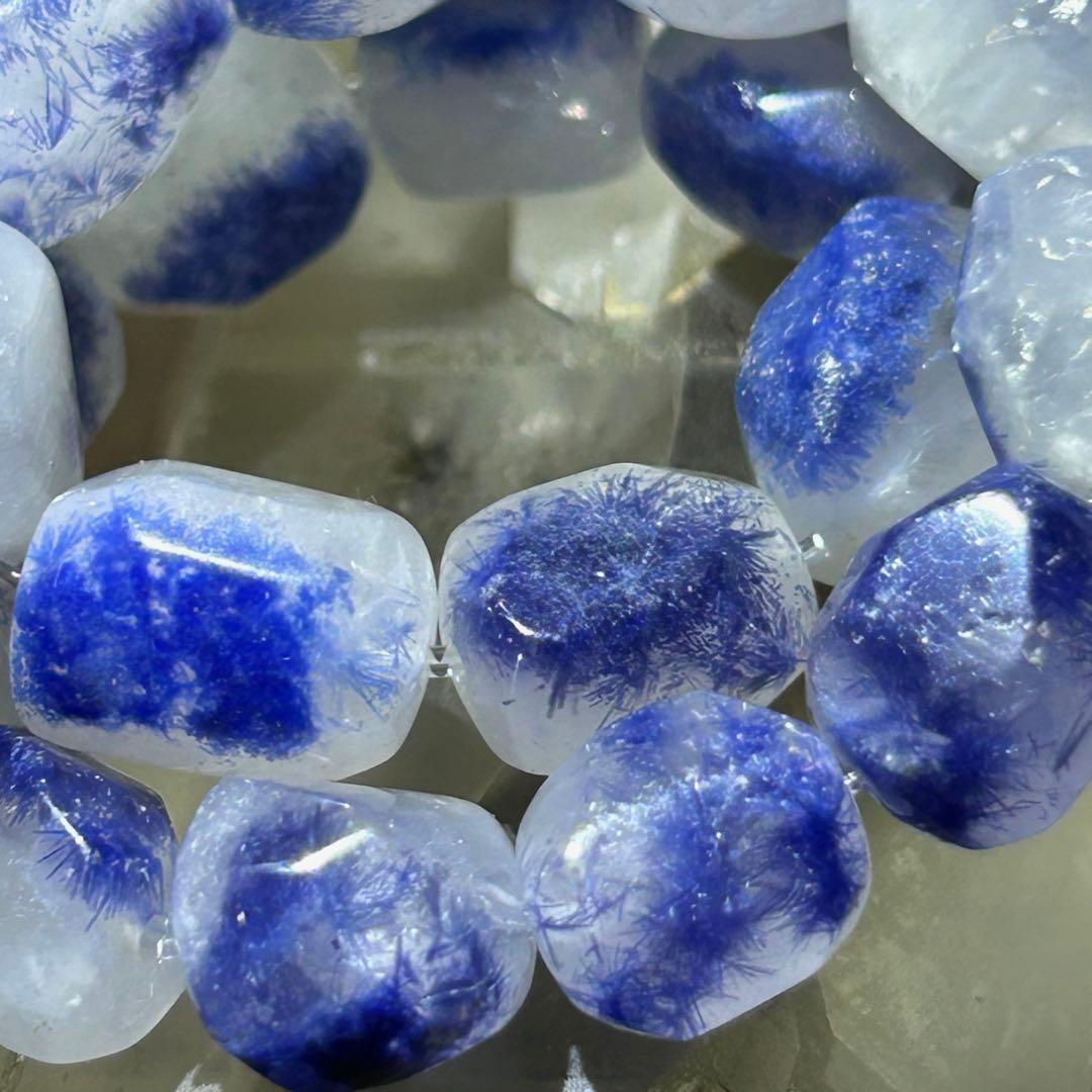 ☆別格高級品！デュモルチェライトインクォーツ ブレス　来福開運秘宝⑧！神秘