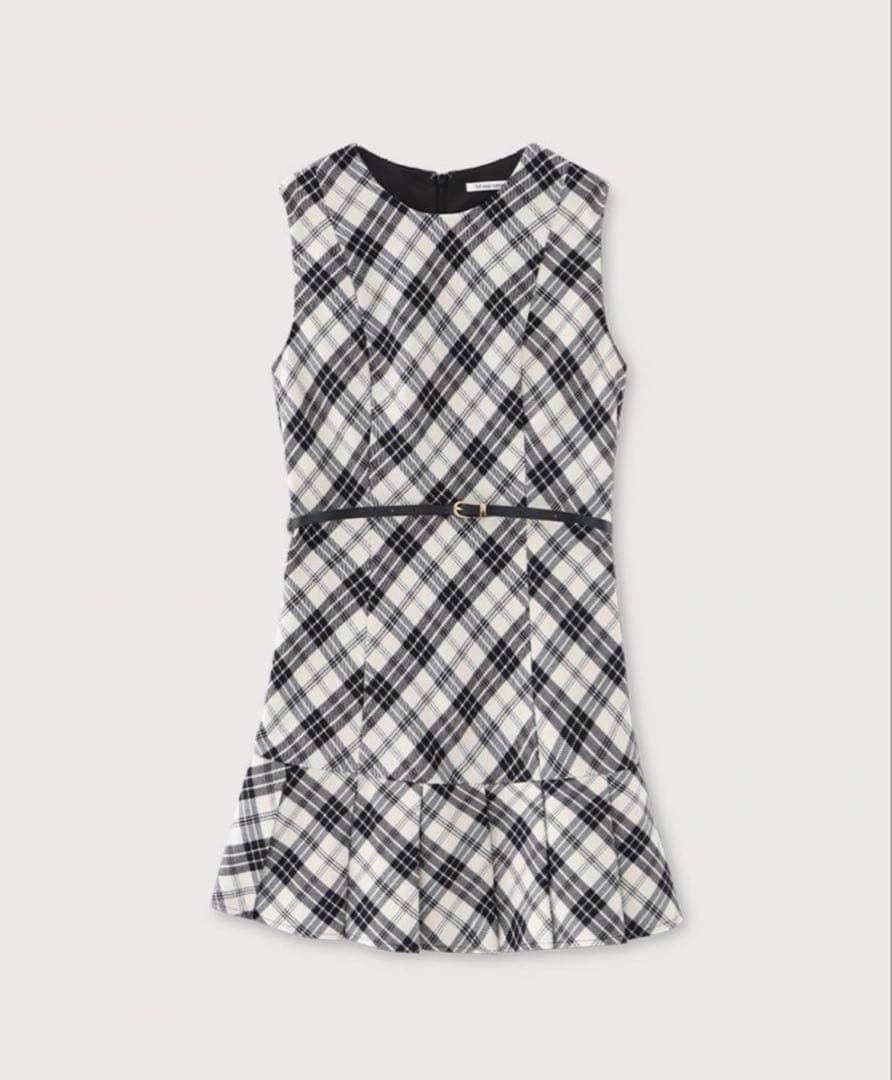 完売品　M me eme Check pleated mini onepiece