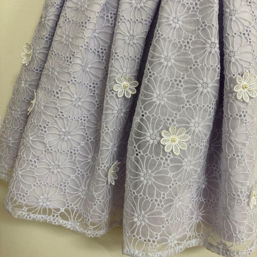 プティマイン セレモニー　ドレス　スーツ　ラベンダー花柄　コサージュ110cm