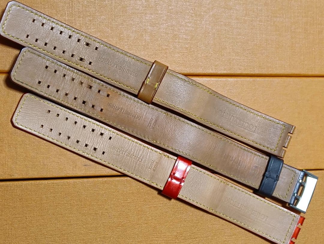 【特】タンブール PM用 純正レザーストラップベルト　3本セット