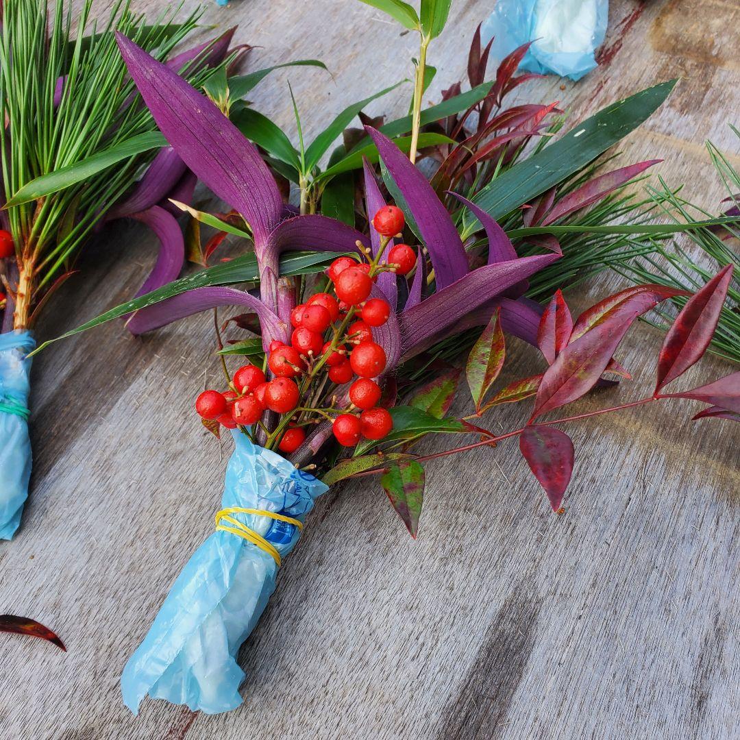 青いミニ門松キット 2個セット