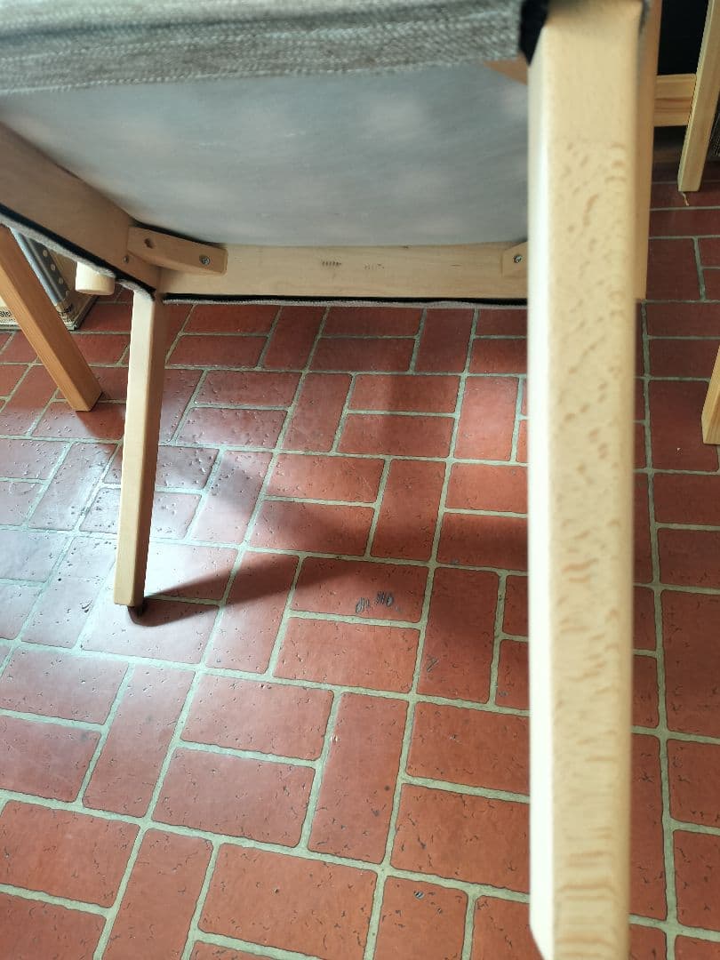 美品 ニトリ 天然木製 Dコタツチェア プライウッド アームチェア 布張り