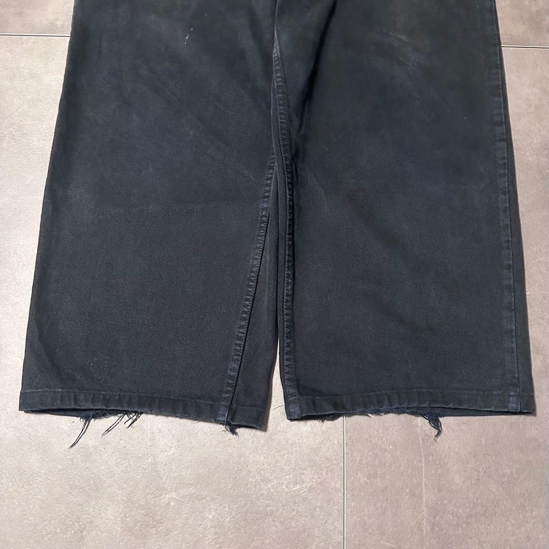 90s シルバータブ　ブラック　黒　デニム　パンツ　usa製 baggy 後染め