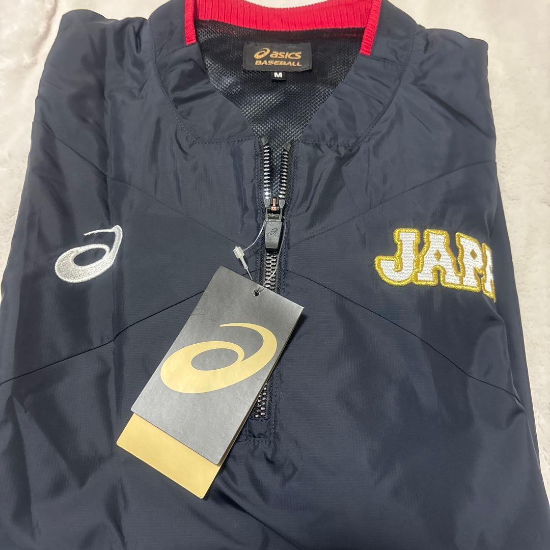 asics JAPAN 野球ジャケット Mサイズ ネイビー　サムライJapan