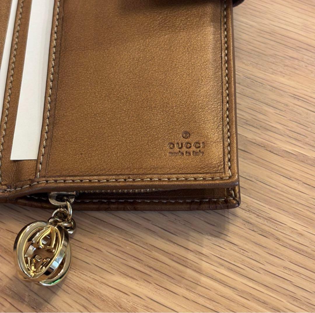 GUCCI GGパターン ブラウンレザー 財布 長財布
