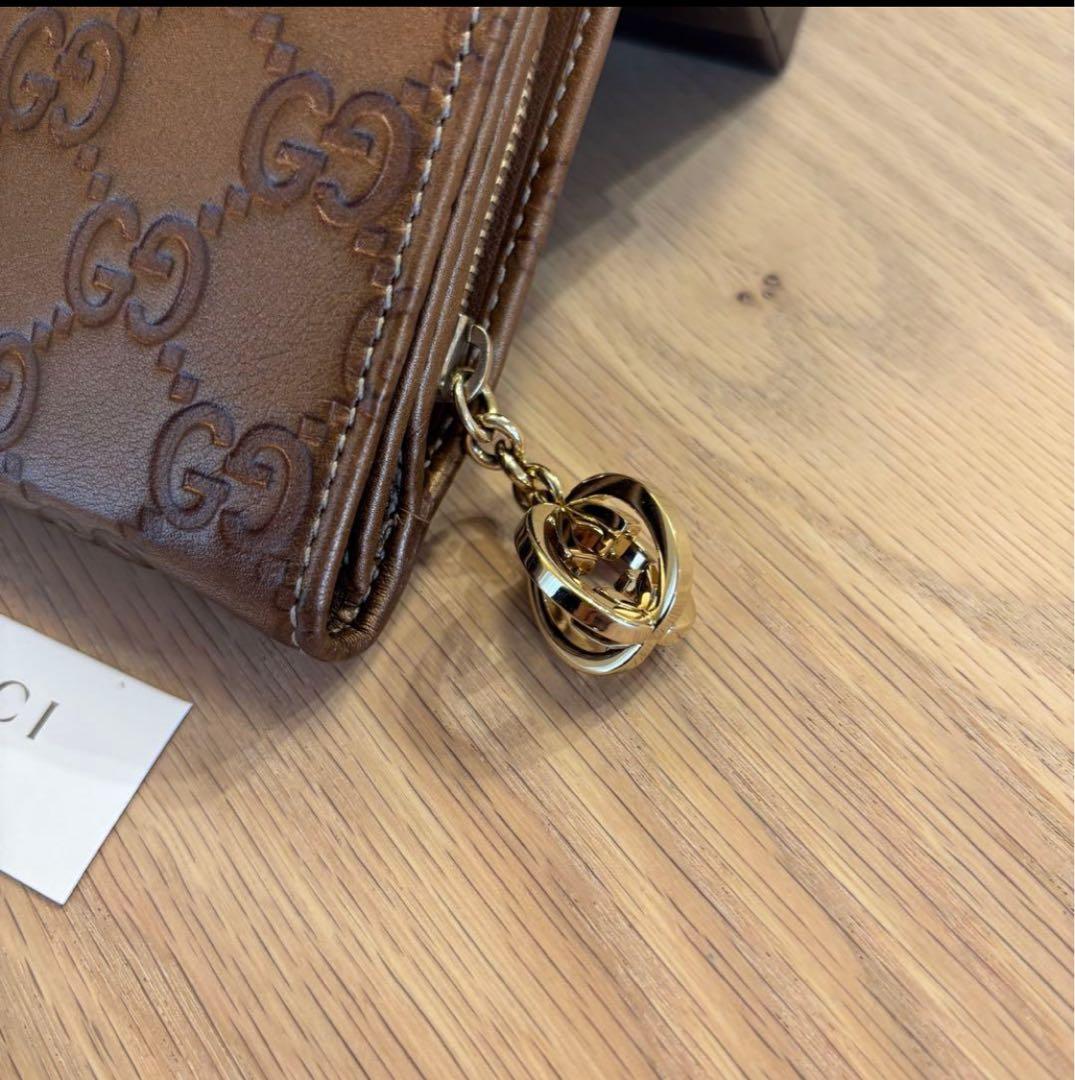 GUCCI GGパターン ブラウンレザー 財布 長財布