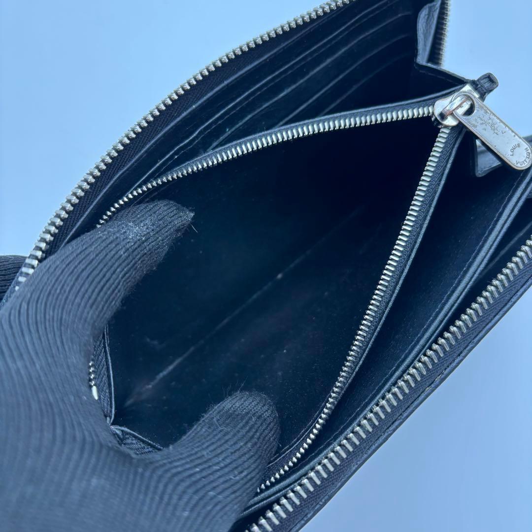 ルイヴィトン　ジッピーウォレット　マヒナ　ブラック　長財布　レディース