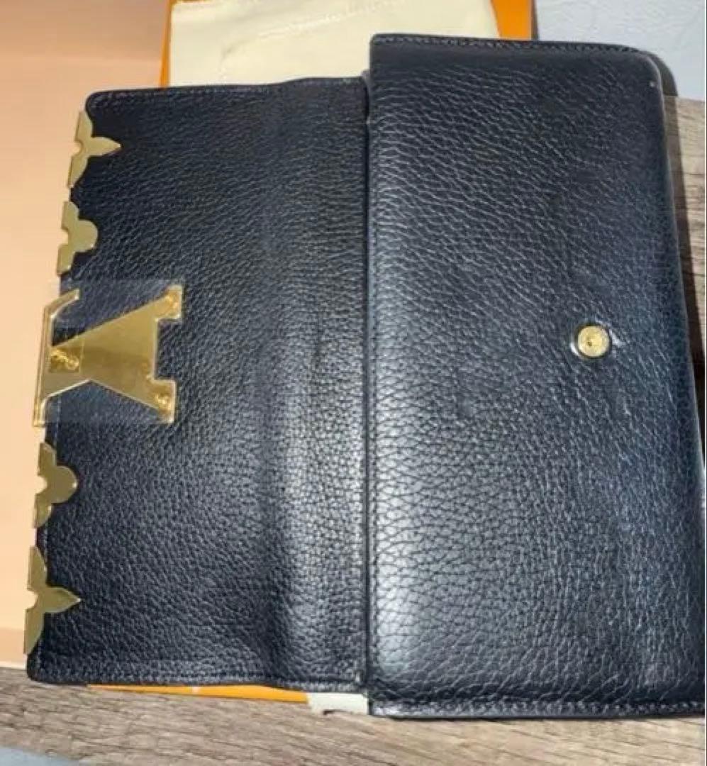 LOUIS VUITTON ルイヴィトン カプシーヌ 長財布 金具 LVロゴ