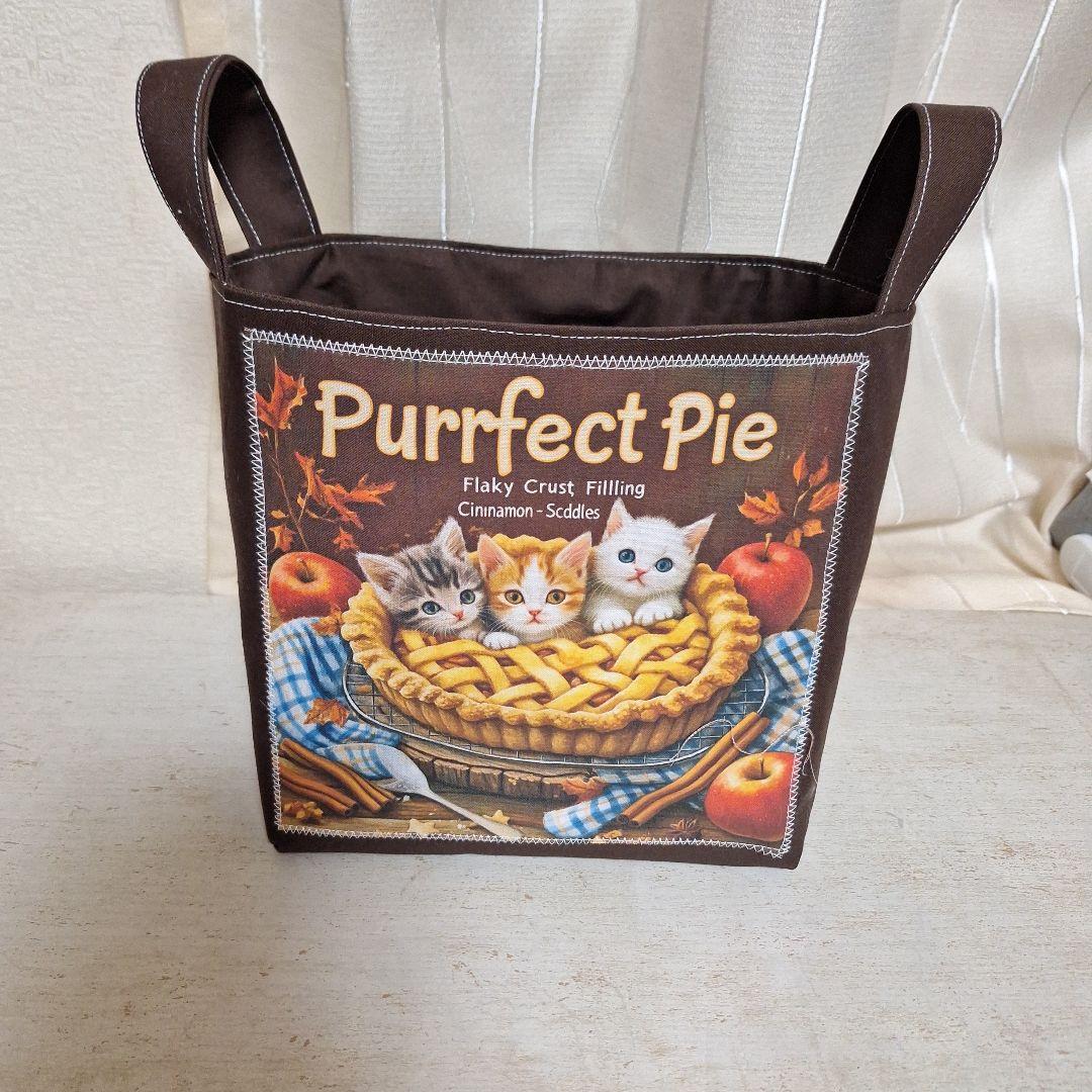 激レアねこパネル生地 ハンドメイド 布バスケット 新 デザイン