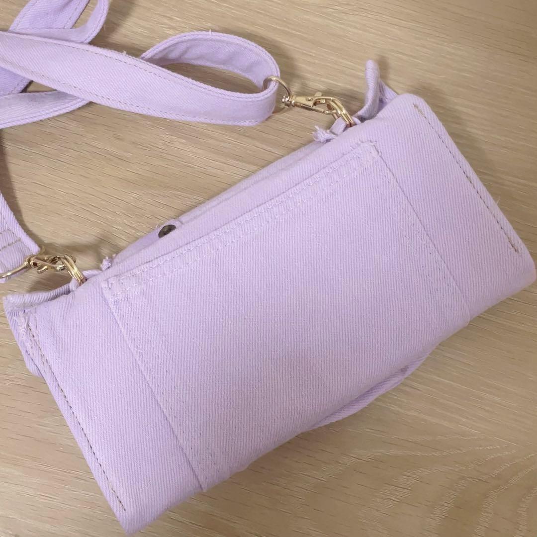 カラーデニムリメイク フリル ウォレット ショルダー