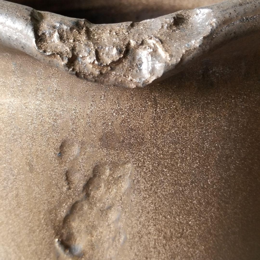 信楽焼　傘立て  変形金彩 高さ４４cm