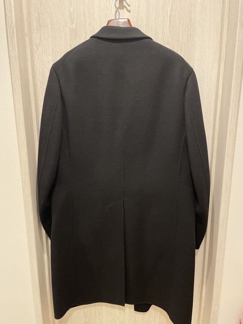 【美品】+J カシミヤブレンドオーバーサイズチェスターコート 黒 XL