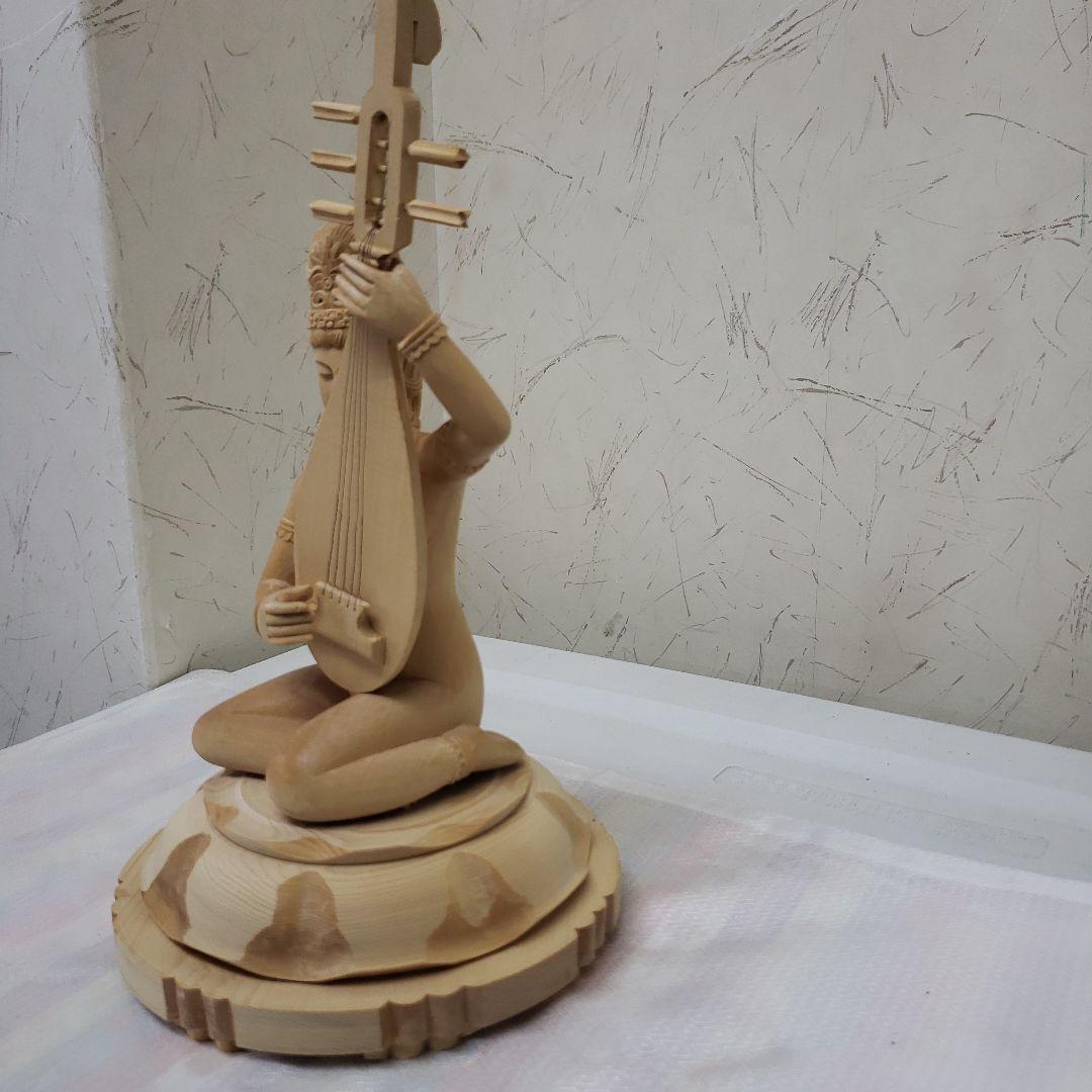 Bフライデー蔵出し特価美しい仏像です◇金運ヒバ材 弁財天◇秘部