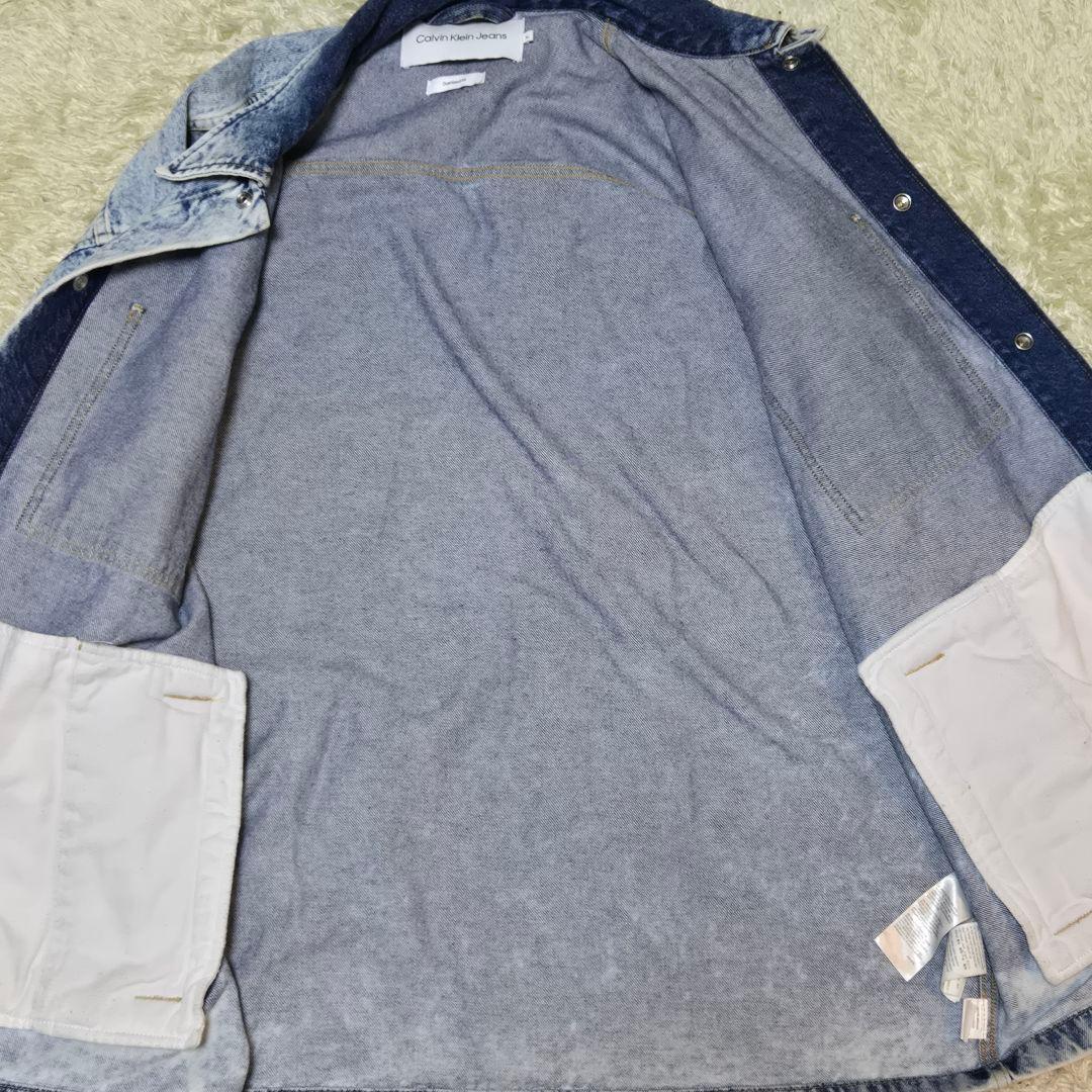 カルバンクライン　ジーンズ カバーオール リニア シャツジャケット デニム XL