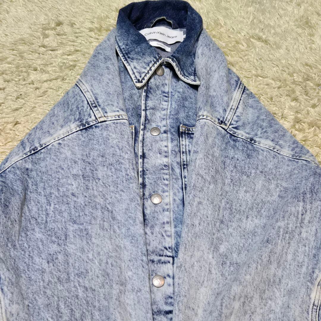 カルバンクライン　ジーンズ カバーオール リニア シャツジャケット デニム XL