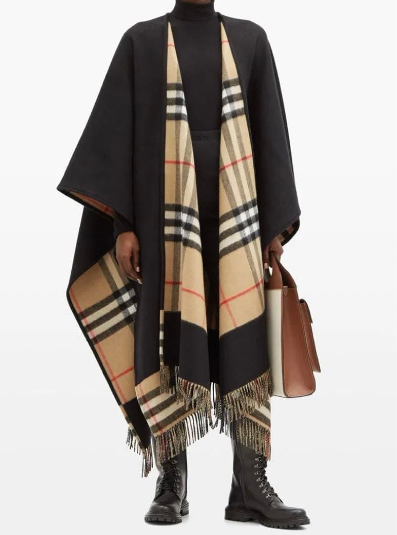 【百貨店購入】バーバリー ノバチェック　ポンチョ ケープ　リバーシブル　男女兼用