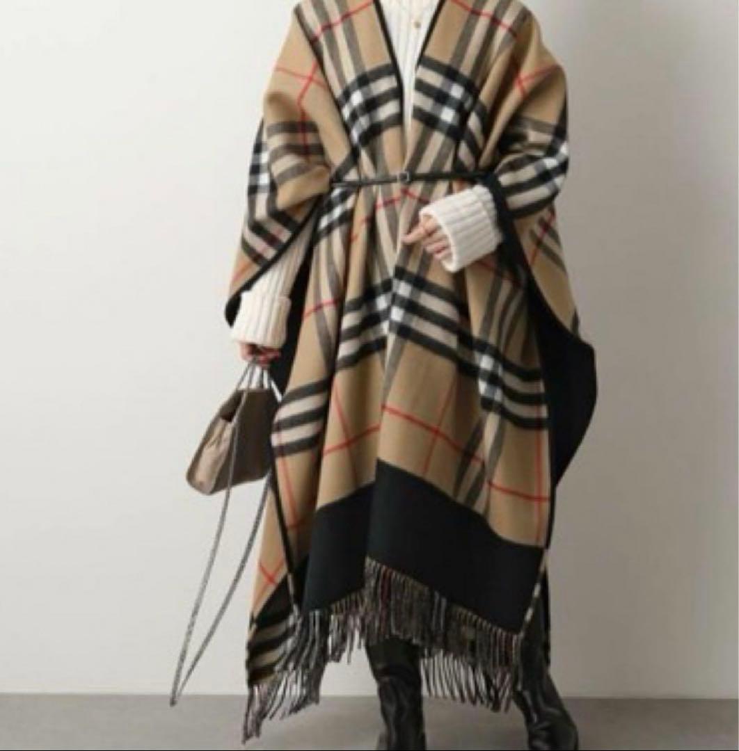 【百貨店購入】バーバリー ノバチェック　ポンチョ ケープ　リバーシブル　男女兼用