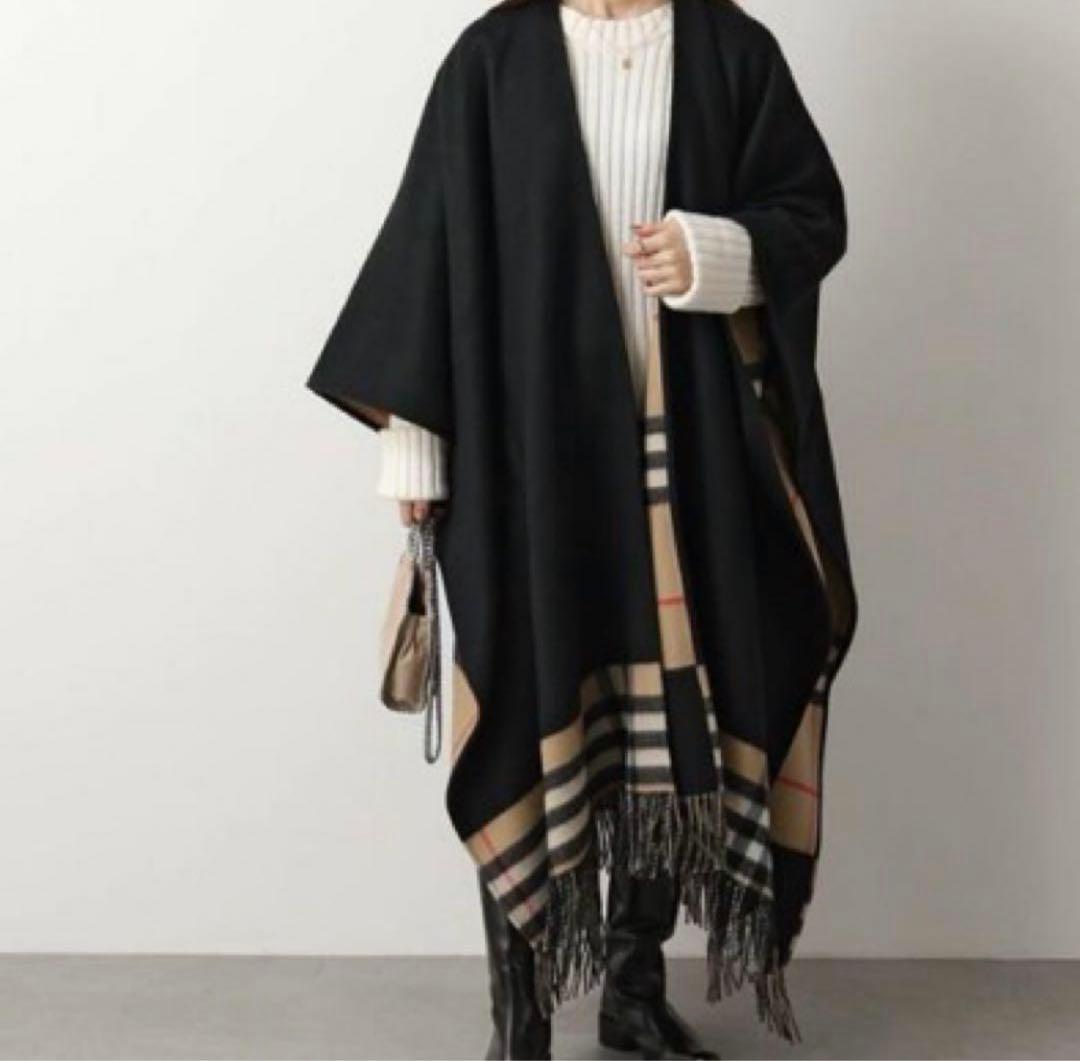 【百貨店購入】バーバリー ノバチェック　ポンチョ ケープ　リバーシブル　男女兼用