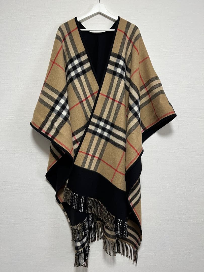 【百貨店購入】バーバリー ノバチェック　ポンチョ ケープ　リバーシブル　男女兼用