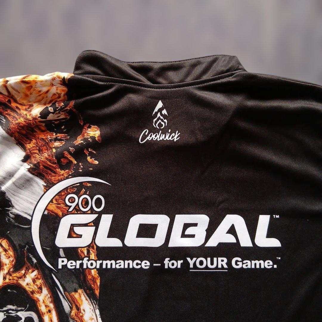 ボウリングウェア　グローバル900　サイズM　ブラック　マーブル　かっこいい