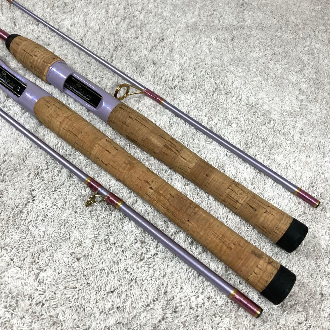 ケンクラフト ロッド2本 ベイト スピニング ルアー竿 バス釣り 紫