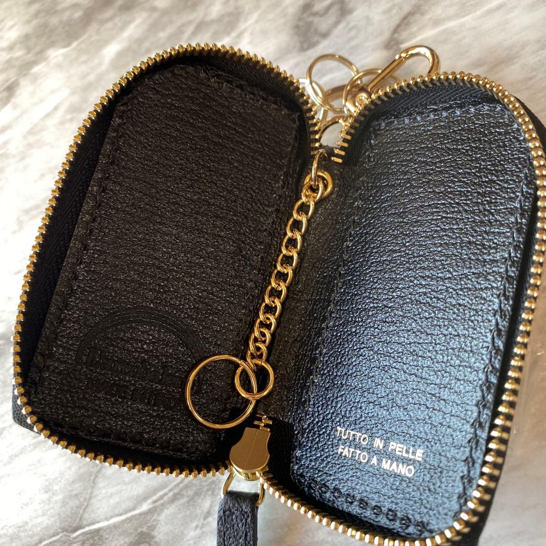 2269 【新品 ラルコバレーノ】キーケース★鍵入れ★本革★レザー★黒★ブラック