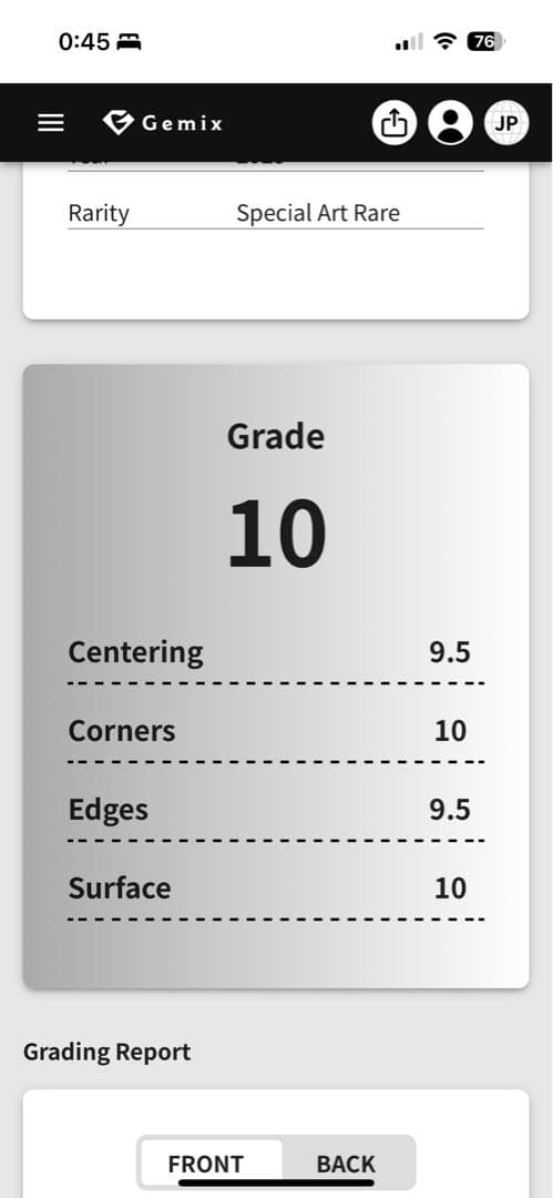 メガリザードンX ex SAR gemix10 PSA10相当