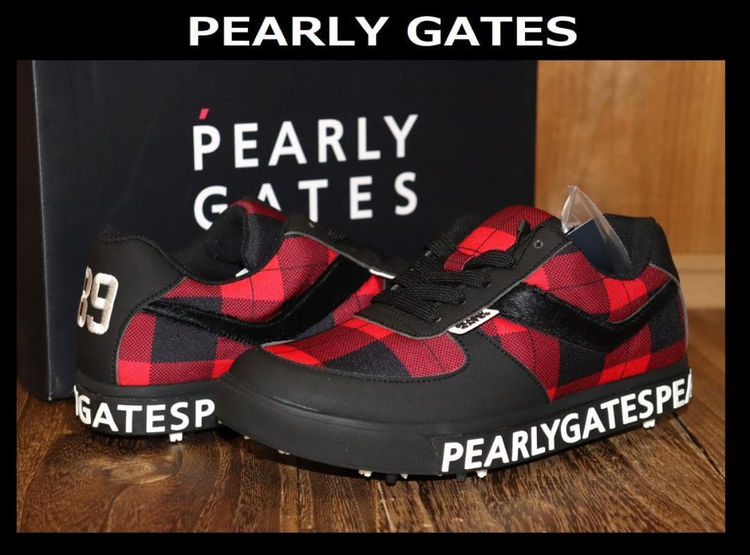 新品　パーリーゲイツ バッファローチェック ゴルフシューズ 23.5cm　併