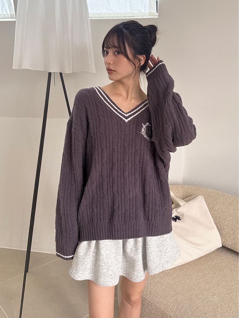 最終値下げ★スナイデルホーム ケーブルニット セットアップ　グレー 新品