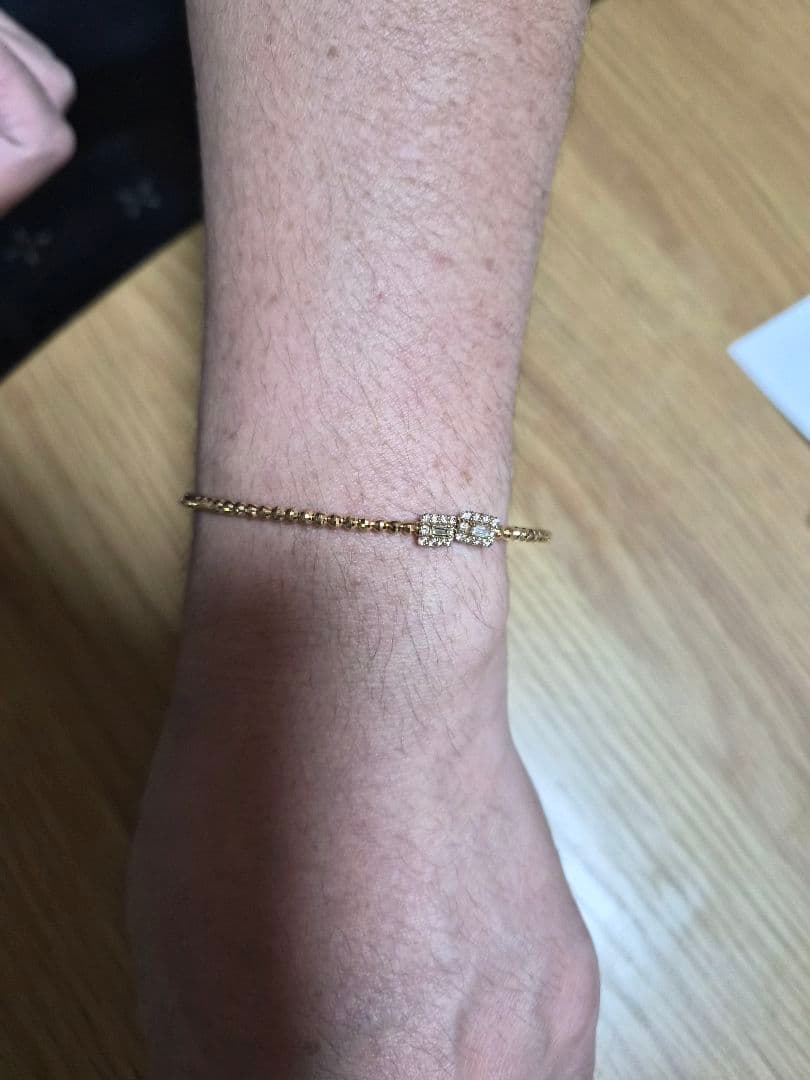 最終値下げ！K18バングルダイヤブレスレット