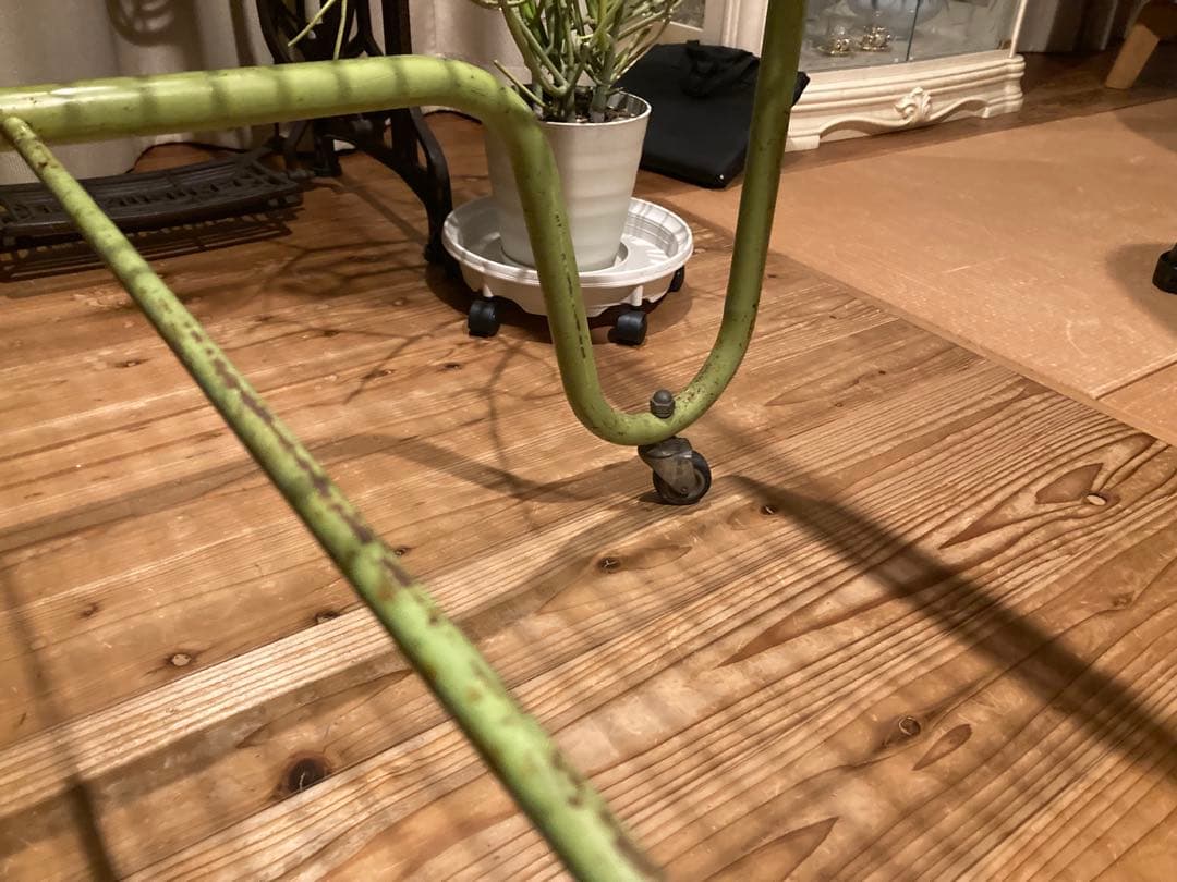 昭和レトロ ワイヤーワゴン キャスター付 店舗什器 シャビージャンク