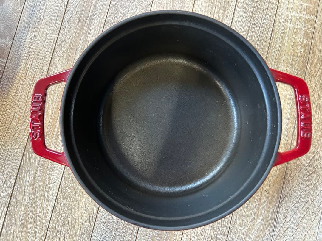 ⑥ストウブ 18cm ホーロー鍋 チェリー