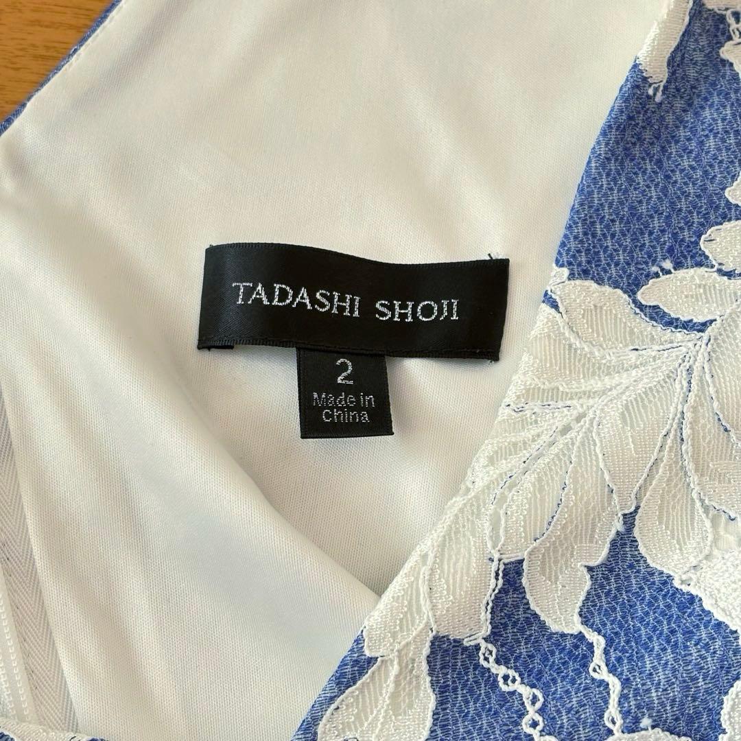 タダシショージ　花柄レース　ノースリーブ　Ｖネックフレアワンピース　ドレス　2
