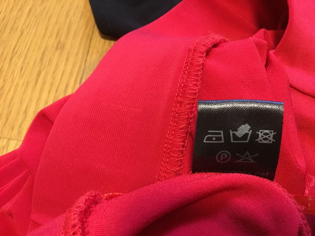 FD ワンショルダー赤いフリル付きレオタード　社交ダンス　7号