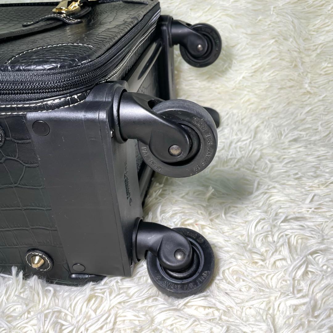 SWANY スワニー クロコ型押し キャリー ブラック
