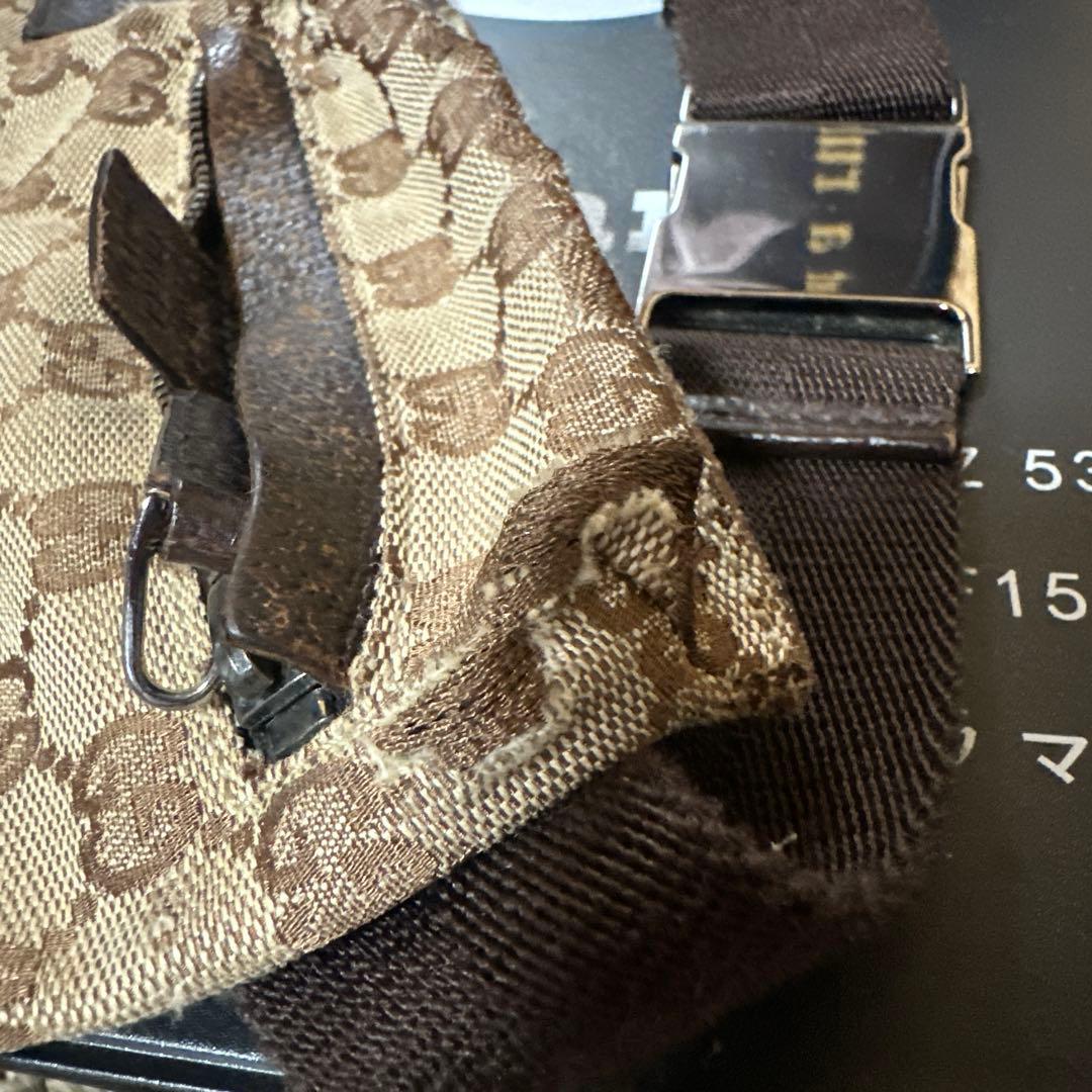 グッチ ボディバッグ GG柄 ジャガード キャンバス レザー ベージュ