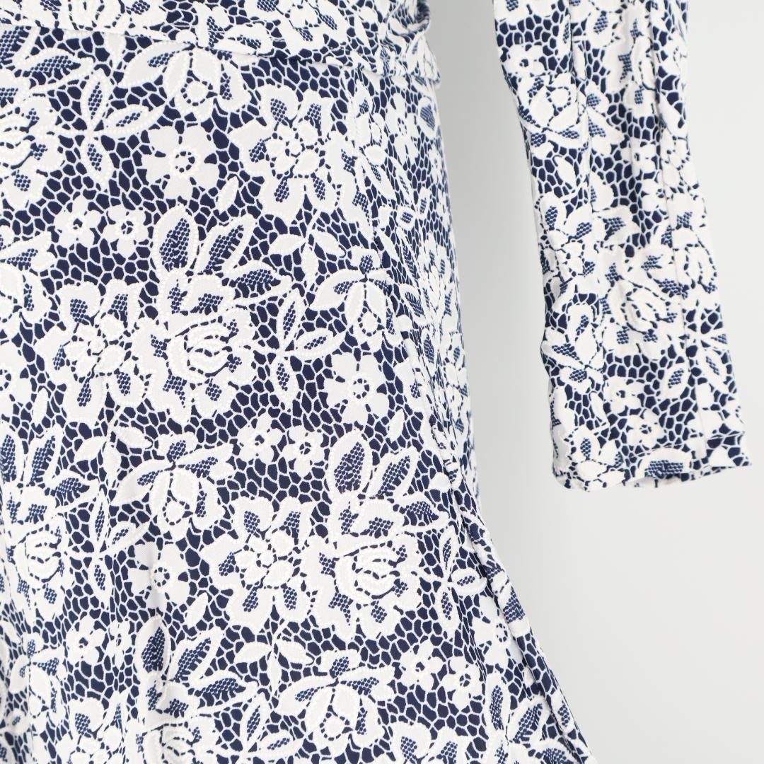 【美品 社交ダンス衣装】ネイビー gentil 上下セット ツーピース 花柄