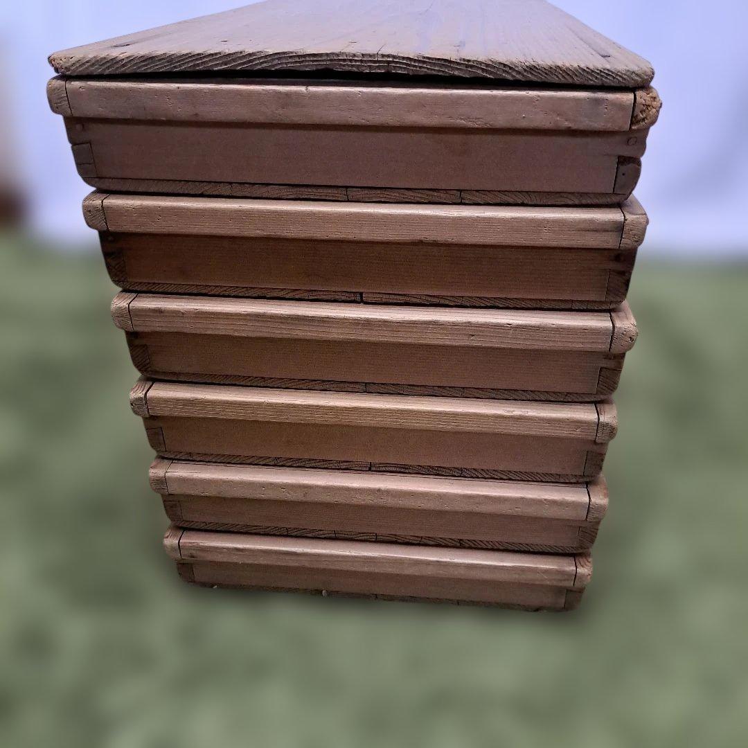 昭和レトロ　もろぶた　餅入れ　木箱　ばんじゅう　もち箱　6箱+蓋セット