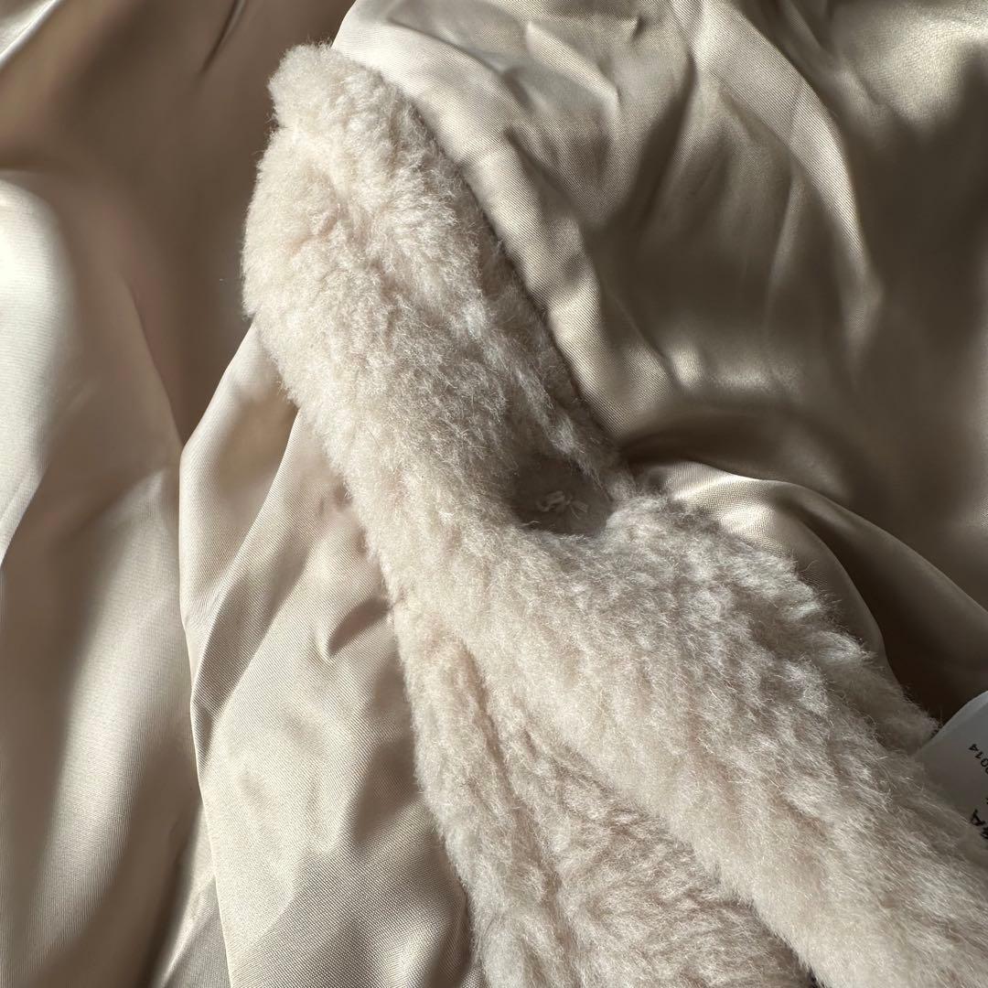 ボアポンチョ　テディケープコート　サンドページュ　Sサイズ　アルパカ