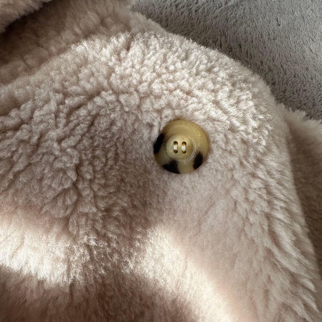 ボアポンチョ　テディケープコート　サンドページュ　Sサイズ　アルパカ