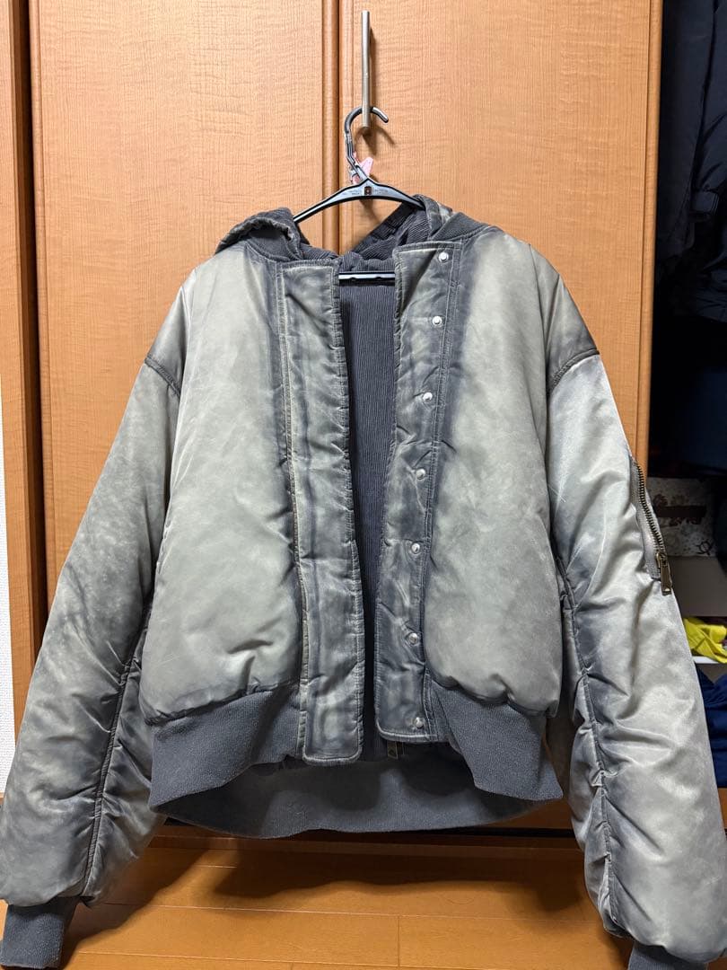 no faith studios リバーシブル　ジャケット　ma1 グレー