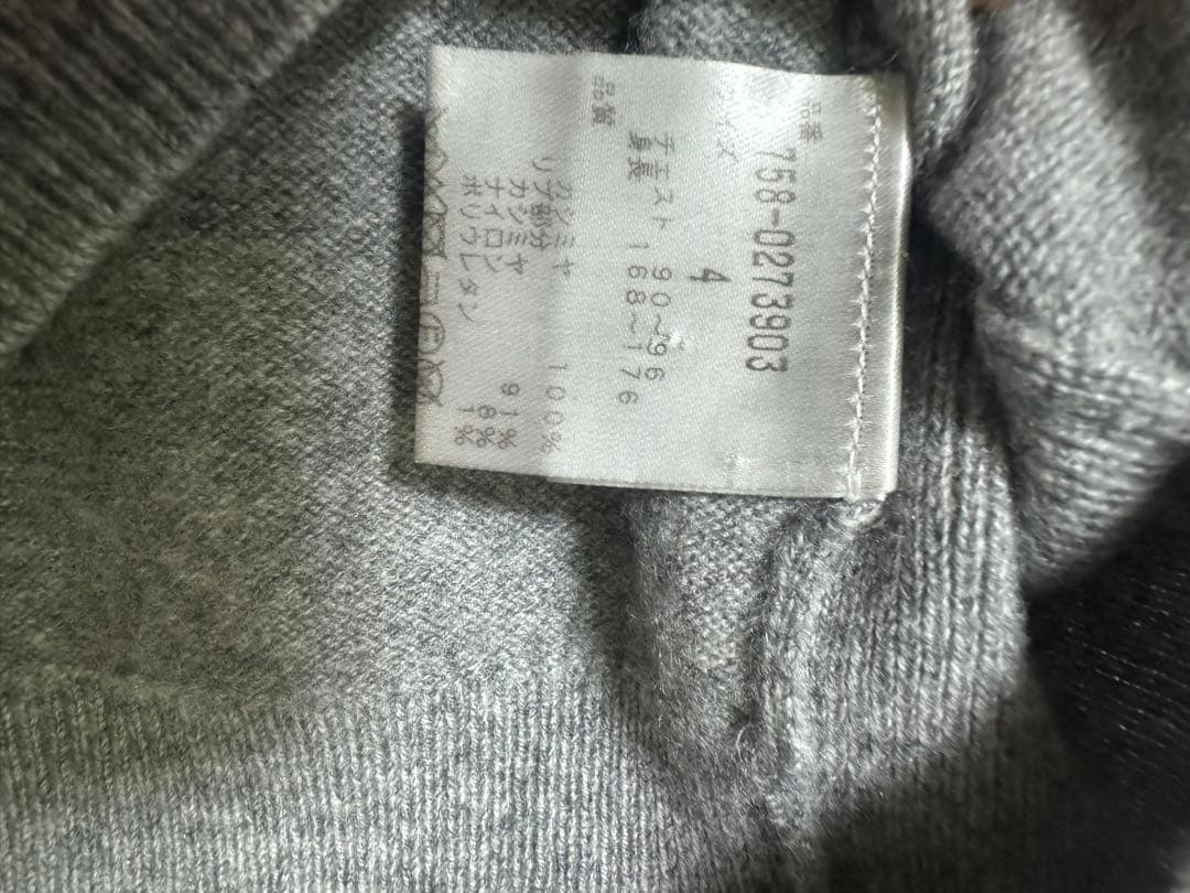 マスターバニー ニット　ベスト グレーカシミヤ メンズ　4(M) ゴルフ