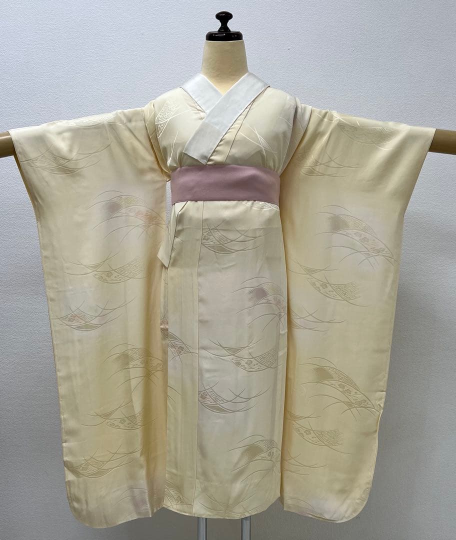 振り袖 フルセット 浜ちりめん 別誂長襦袢 深緑 個性的 友禅 成人式