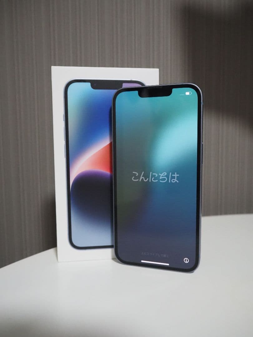 iPhone 14 ブルー 128GB SIMフリー　充電ケーブル・箱あり